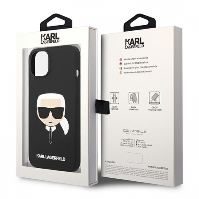 KARL LAGERFELD - Karl Lagerfeld iPhone 14 Plus Skal Magsafe Silicone - Svart