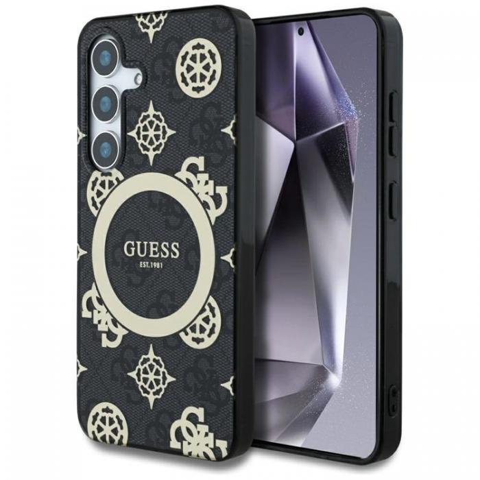 Guess - Guess Galaxy S25 Ultra Mobilskal MagSafe Guld Electroplated Peony - Svart