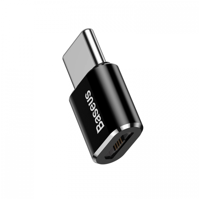 BASEUS - Baseus Mini Micro-USB till USB-C Adapter - Svart