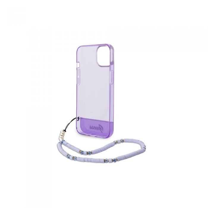 Guess - Guess iPhone 14 Pro Max Skal Lila Translucent Pearl Strap