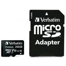 Verbatim - Verbatim Minneskort microSDXC 256GB V10 Med Adapter - Svart