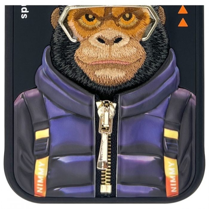 NIMMY - Nimmy iPhone 15 Mobilskal Cool & Cute 2.0 Monkey - Svart