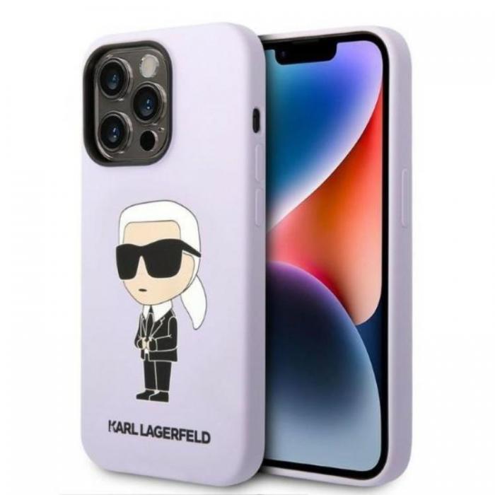 KARL LAGERFELD - Karl Lagerfeld iPhone 14 Pro Max Skal Silicone Ikonik - Lila