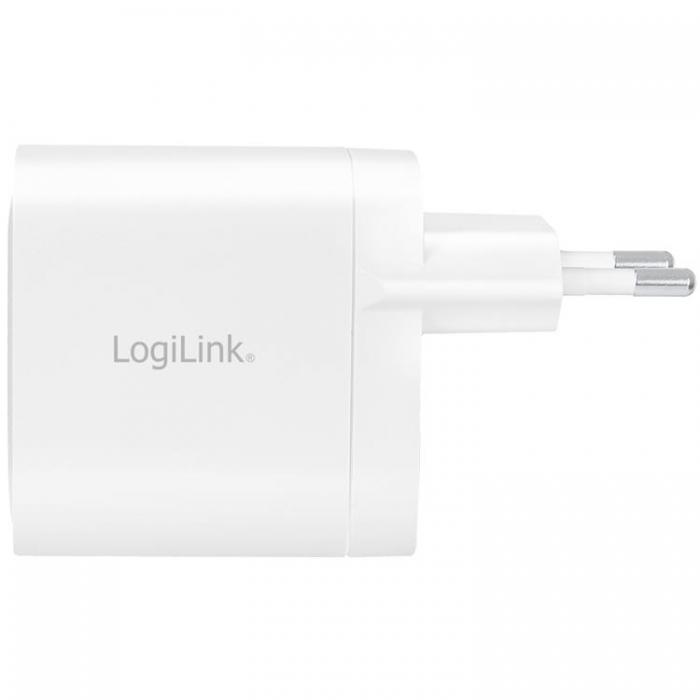 LogiLink - LOGILINK PD USB-Vggladdare 2 x USB-C 65W GaN