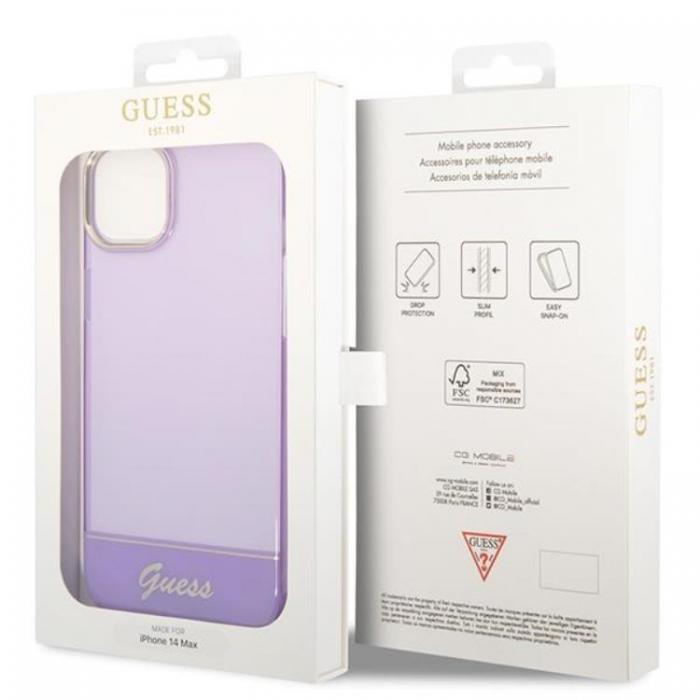 Guess - GUESS iPhone 14 Plus Skal Translucent - Lila