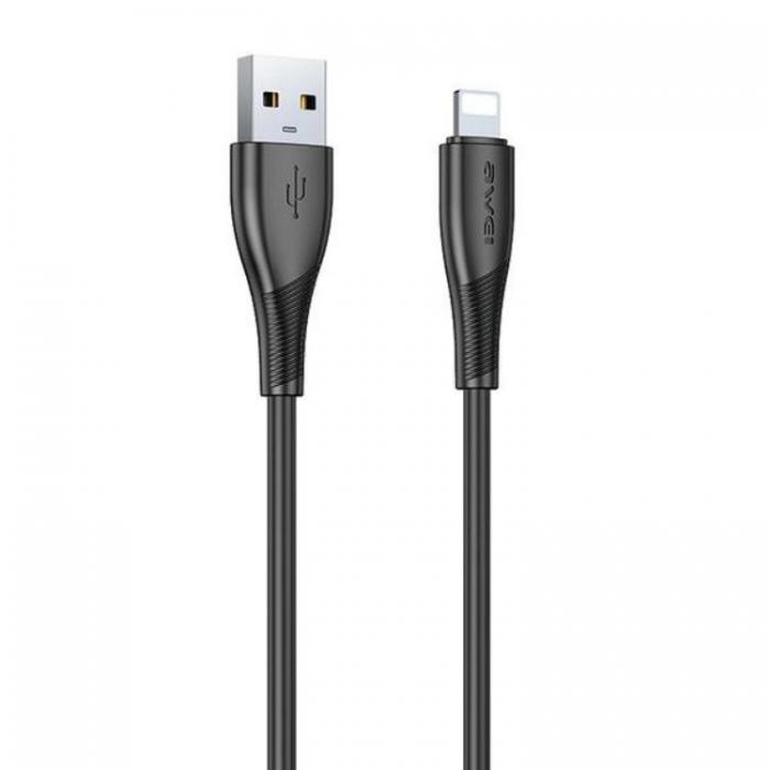 Awei - Awei USB-A Till Lightning 1m Kabel - Svart