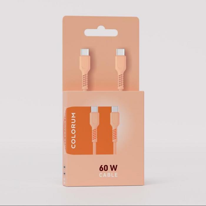 Colorum - Colorum USB-C till USB-C Kabel 1.8m 3A - Peach