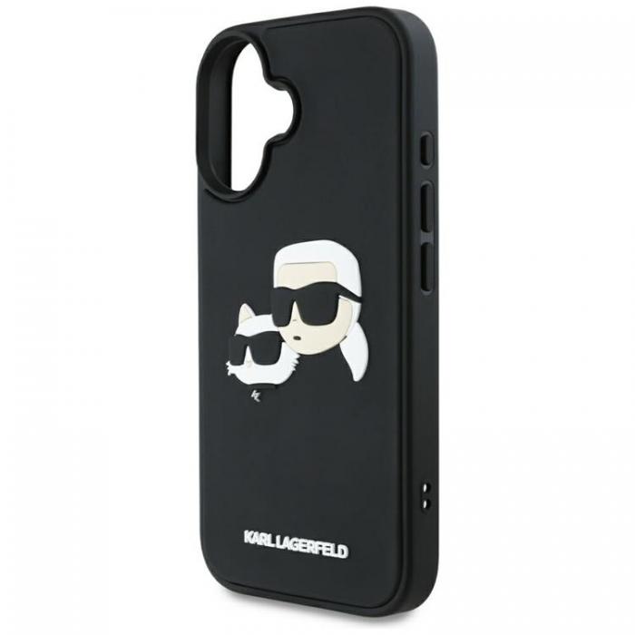 KARL LAGERFELD - Karl Lagerfeld iPhone 16 Mobilskal 3D Rubber Double Heads - Svart