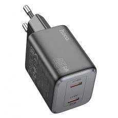 Hoco - Hoco Väggladdare 2xUSB-C GaN 45W N42 - Svart