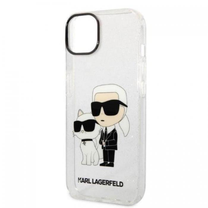 KARL LAGERFELD - Karl Lagerfeld iPhone 14 Plus Skal IML GLIT NFT Karl & Choupette - Clear