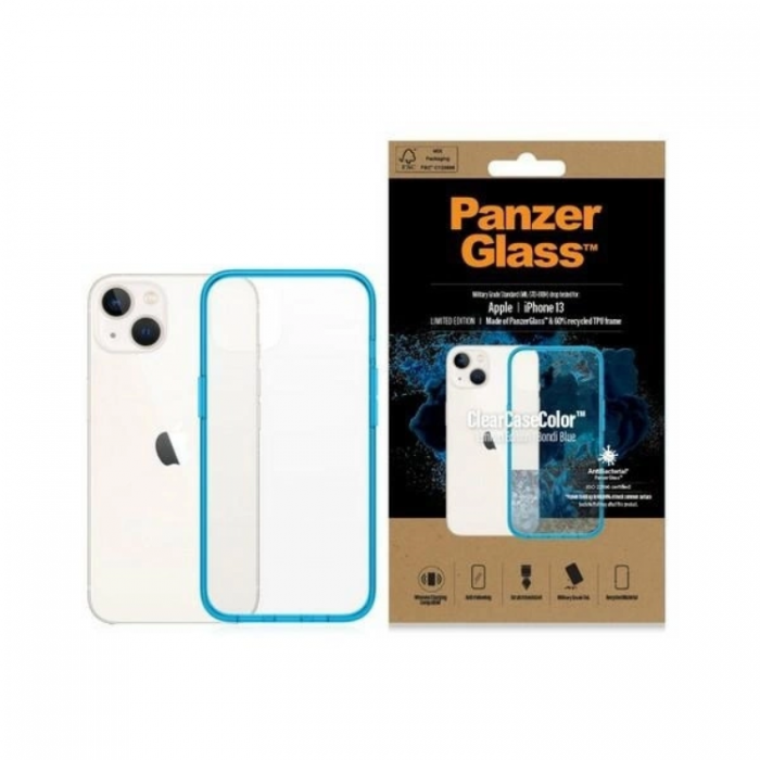 PanzerGlass - PanzerGlass iPhone 13/14/15 Mobilskal Antibacterial - Transparent/Bl