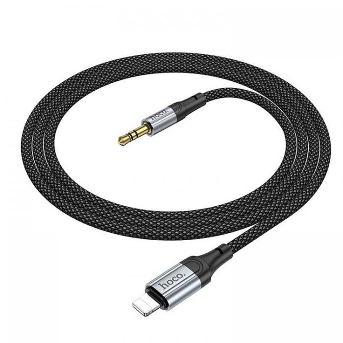 Hoco - Hoco Lightning till Aux 3.5mm Kabel 1m UPA26 - Svart