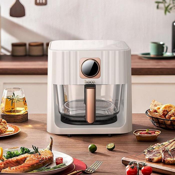 Hoco - Hoco Airfryer med Pekskrm 4.5L 1100W - Vit