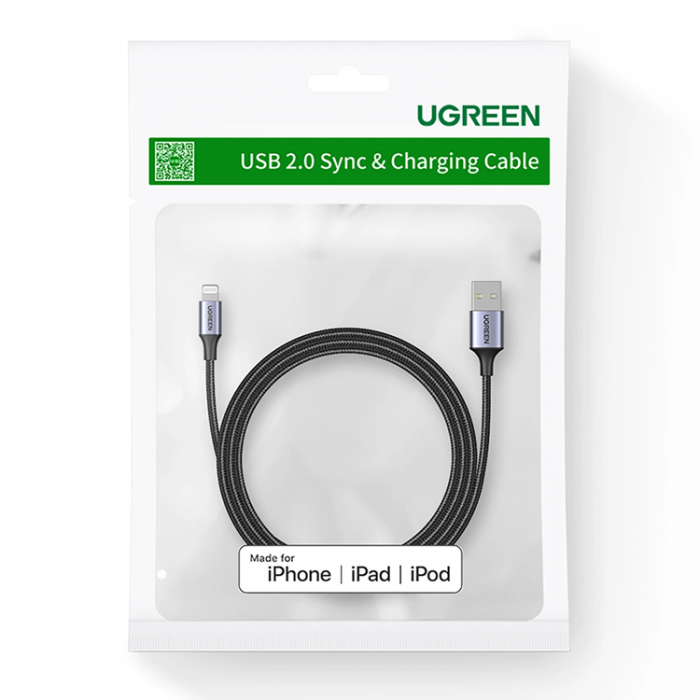 Ugreen - Ugreen USB-A Till Lightning 2m Kabel MFi - Svart