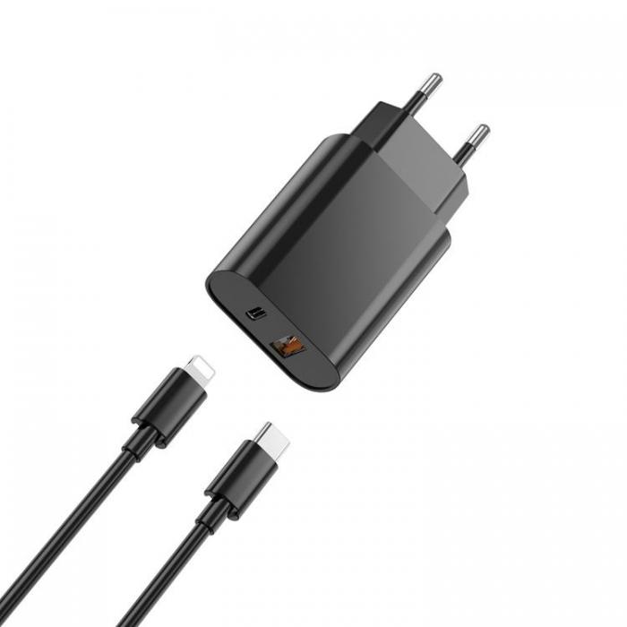 WIWU - WIWU Snabbladdare USB/USB-C 20W USB-C/Lightning Kabel QC PD