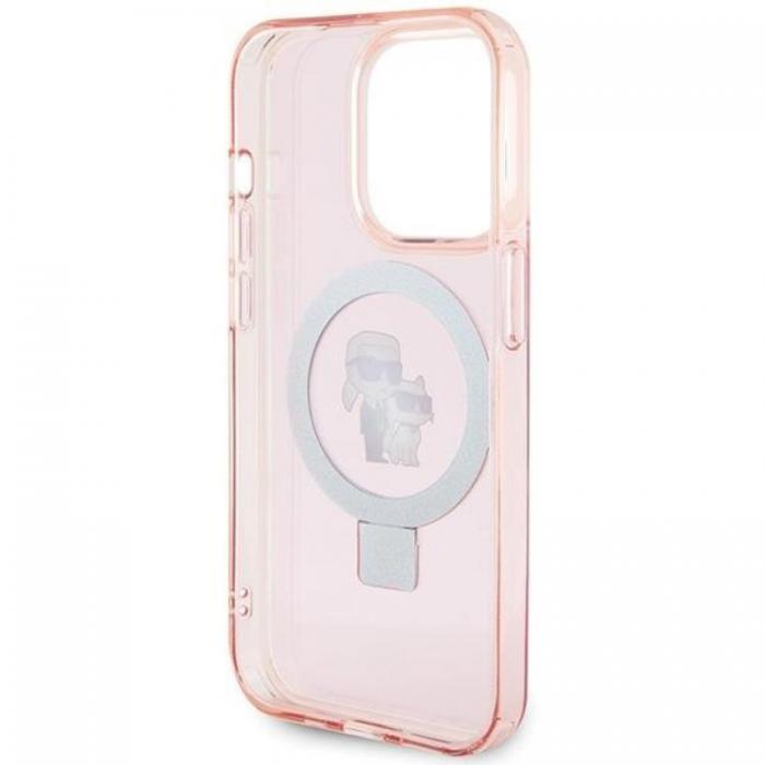 KARL LAGERFELD - KARL LAGERFELD iPhone 15 Mobilskal MagSafe Ringstll - Rosa