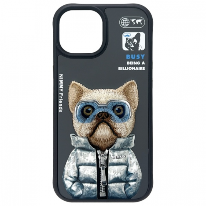 NIMMY - Nimmy iPhone 15 Mobilskal Cool & Cute 2.0 Dog - Svart