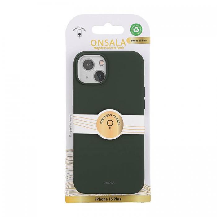 Onsala - Onsala iPhone 15 Plus Mobilskal MagSafe Silikon - Olive