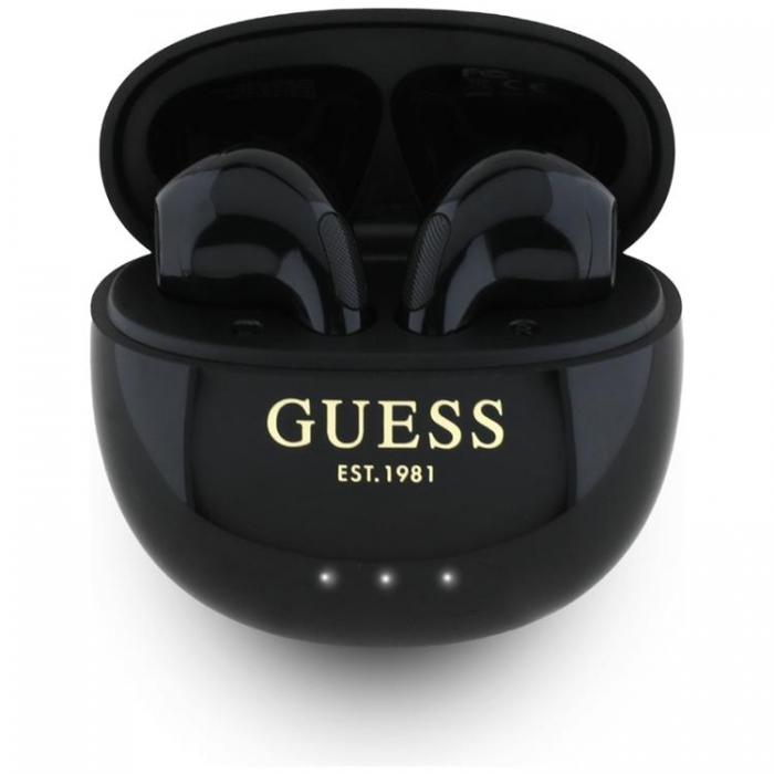 Guess - Guess TWS In-Ear Hrlurar Glossy Effect Egg Shape Printed Logo - Svart