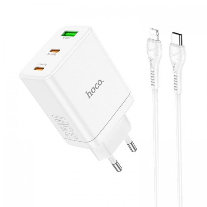 Hoco - Hoco Vggladdare 35W 2xType C - USB A med Typ-C to Lightning Kabel 1m