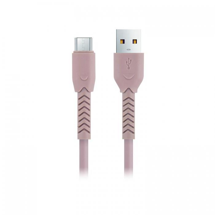 Maxlife - Maxlife Kabel USB till micro-USB 1m 3A MXUC-04 - Rosa