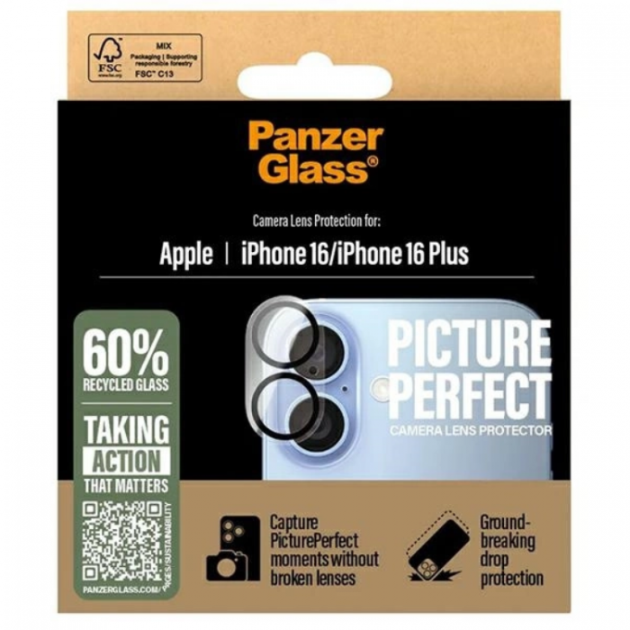 PanzerGlass - PanzerGlass iPhone 16 Pro/16 Pro Max Kameralinsskydd Hrdat Glas