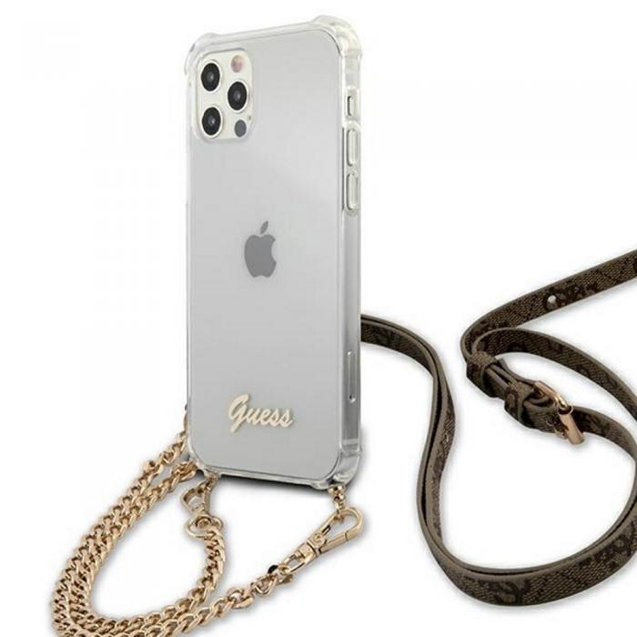 Guess - iPhone 12 Pro Max Skal Transparent med Guldkedja - Guess