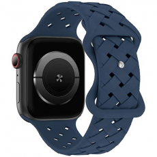 Beline - Beline Apple Watch (38/40/41mm) Armband Silikon Woven - Blå