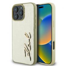 KARL LAGERFELD - Karl Lagerfeld iPhone 16 Pro Mobilskal Metal Signature - Guld