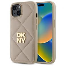 DKNY - DKNY iPhone 14 Mobilskal Quilted Stack Logo - Beige