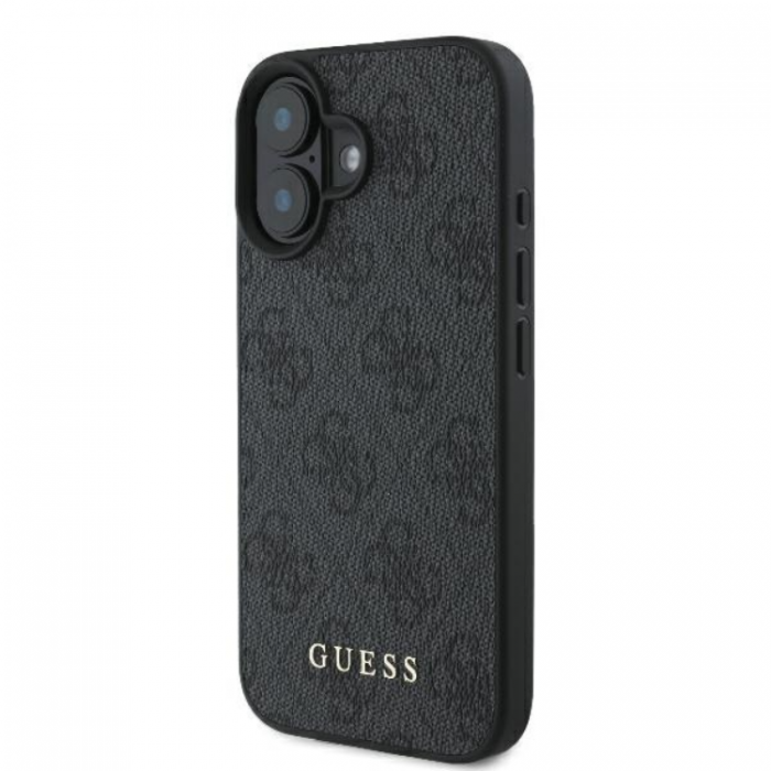 Guess - Guess iPhone 16 Plus Mobilskal 4G Metal Gold Logo - Svart