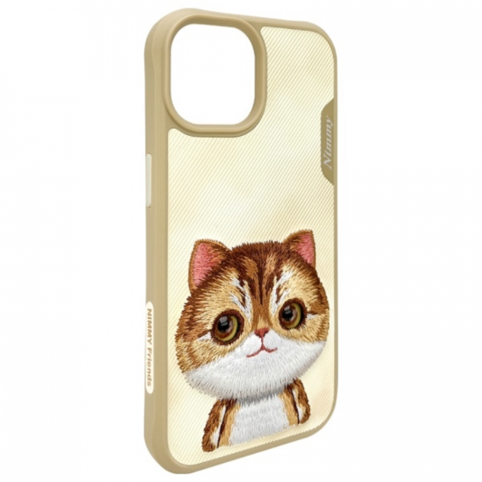 NIMMY - Nimmy iPhone 15 Mobilskal Big Eyed Pet 2.0 Cat - Khaki