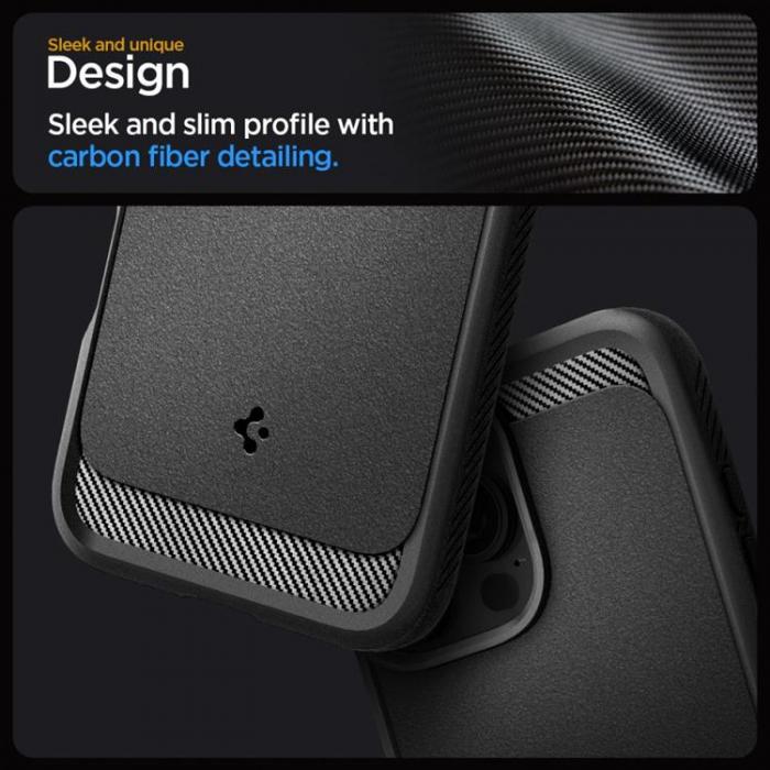 Spigen - Spigen iPhone 16 Pro Mobilskal Magsafe Rugged Armor - Svart