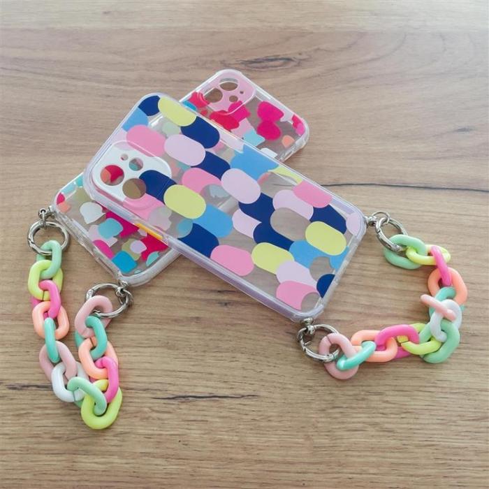 OEM - Color Gel Chain Pendant Skal iPhone 13 - Flerfrgad