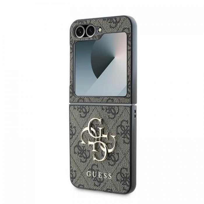 Guess - Guess Galaxy Z Flip 6 Mobilskal Lder 4G Metal Logo - Brun