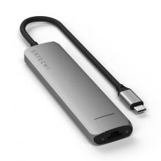 Satechi - Satechi 7-i-1 HUBB USB-C Slim Multiport Adapter med Ethernet - Rymdgrå