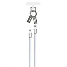 Devia - Devia 2in1 USB-C till Lightning 27W 1.2m Kabel Lanyard - Lila