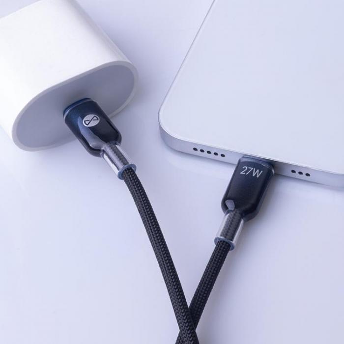 Forever - Forever USB-C Till Lightning 1m 27W Kabel Ombre - Svart