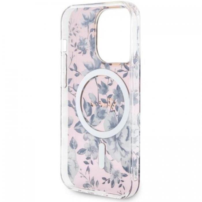 Guess - Guess iPhone 14 Pro Mobilskal MagSafe Flower - Rosa