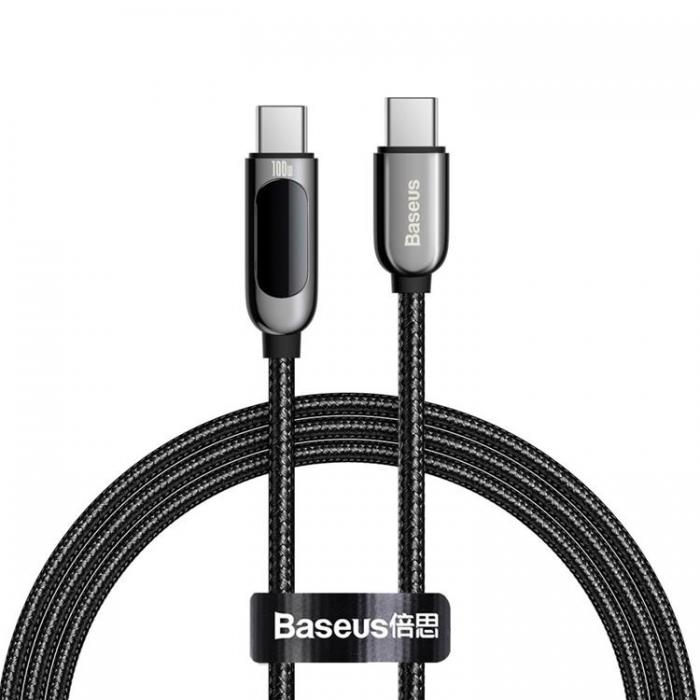 BASEUS - Baseus USB-C till USB-C kabel 100W 1m - Svart