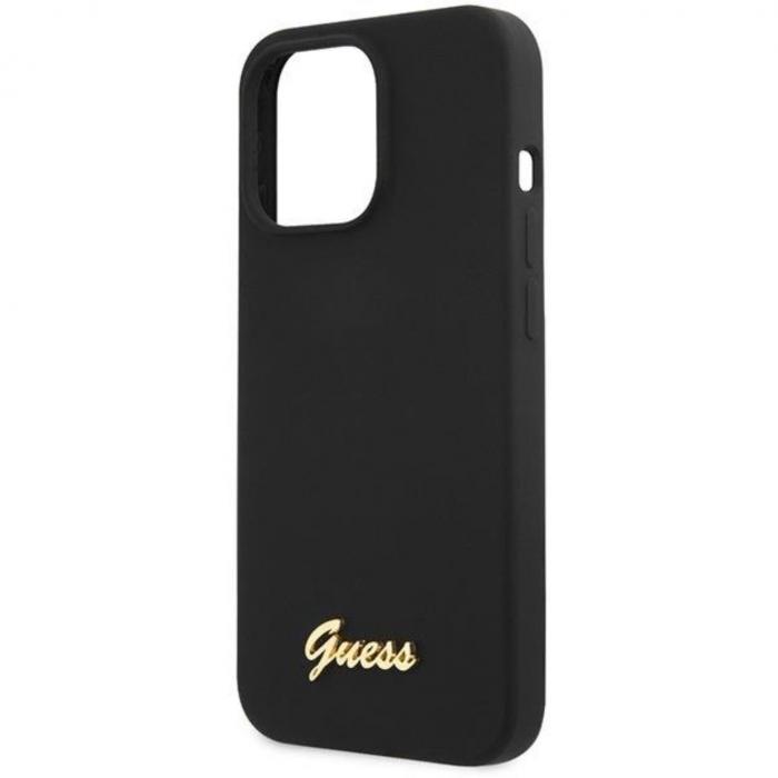 Guess - Guess iPhone 13 Pro Max Mobilskal Script Gold Logo - Svart