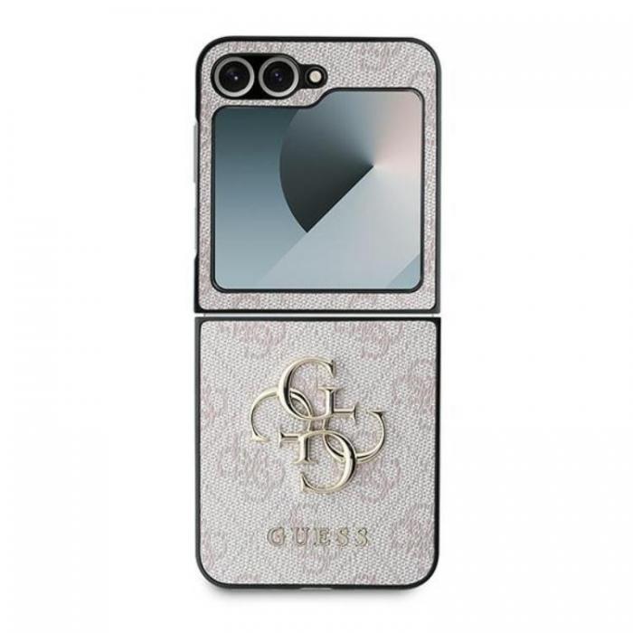 Guess - Guess Galaxy Z Flip 6 Mobilskal Lder 4G Metal Logo - Rosa