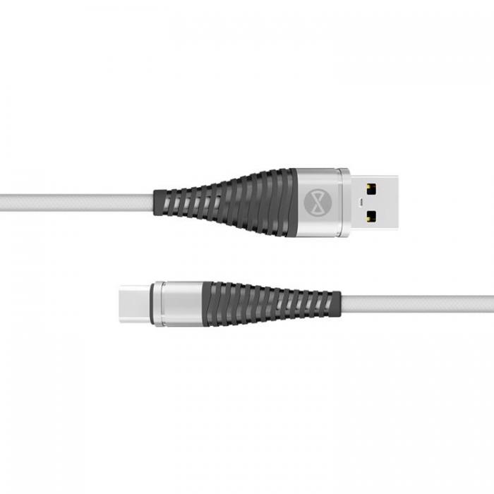 Forever - Forever Shark USB-C till USB-A kabel 1m 2A - Vit