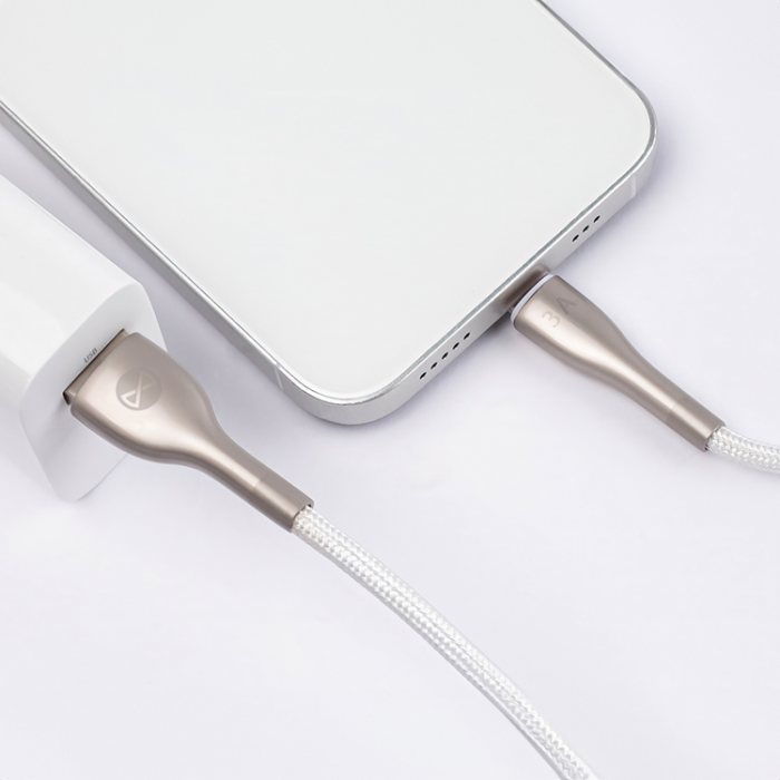 Forever - Forever Sleek USB-C till USB-A kabel 1m 3A - Vit