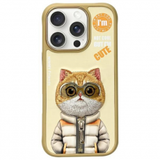 NIMMY - Nimmy iPhone 16 Pro Mobilskal Cool & Cute 2.0 Cat - Khaki