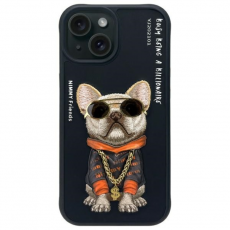 NIMMY - Nimmy iPhone 15 Mobilskal Glasses Cool Dog - Svart