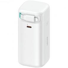 USAMS - USAMS Powerbank 18000mAh 45W Med Lightning Kabel Retractable - Vit