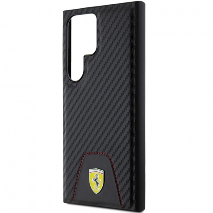 Ferrari - Ferrari Galaxy S24 Ultra Mobilskal Carbon Stitched Bottom - Svart