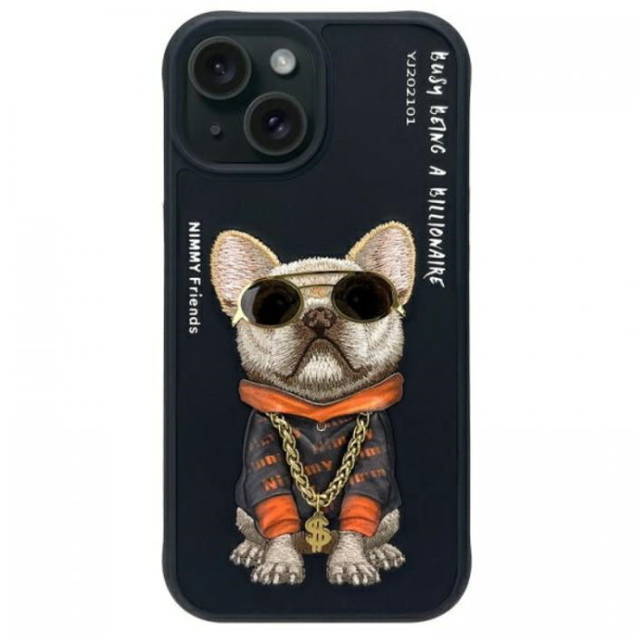 NIMMY - Nimmy iPhone 15 Mobilskal Glasses Cool Dog - Svart