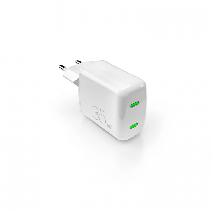 Puro - Puro Snabbladdare 35W MiniPro GaN 2 x USB-C - Vit